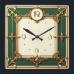 Art Deco Green Quadratische Wanduhr<br><div class="desc">Großartiges Uhrendesign. Du wirst es wie andere Liebe bekommen. Sie können dieses Design auch für andere Produkte verwenden,  die Sie mögen,  oder Ihren Text anpassen und hinzufügen. Folgen Sie mir für mehr. Vielen Dank. Ich wünsche Ihnen einen schönen Tag.</div>