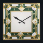 Art Deco Green Quadratische Wanduhr<br><div class="desc">Großartiges Uhrendesign. Du wirst es wie andere Liebe bekommen. Sie können dieses Design auch für andere Produkte verwenden,  die Sie mögen,  oder Ihren Text anpassen und hinzufügen. Folgen Sie mir für mehr. Vielen Dank. Ich wünsche Ihnen einen schönen Tag.</div>