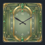 Art Deco Green Quadratische Wanduhr<br><div class="desc">Großartiges Uhrendesign. Du wirst es wie andere Liebe bekommen. Sie können dieses Design auch für andere Produkte verwenden, die Sie mögen, oder Ihren Text anpassen und hinzufügen. Folgen Sie mir für mehr. Vielen Dank. Ich wünsche Ihnen einen schönen Tag.</div>