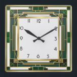 Art Deco Green Quadratische Wanduhr<br><div class="desc">Großartiges Uhrendesign. Du wirst es wie andere Liebe bekommen. Sie können dieses Design auch für andere Produkte verwenden,  die Sie mögen,  oder Ihren Text anpassen und hinzufügen. Folgen Sie mir für mehr. Vielen Dank. Ich wünsche Ihnen einen schönen Tag.</div>