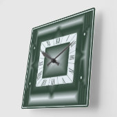 Art Deco Green Quadratische Wanduhr (Winkel)