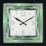 Art Deco green Quadratische Wanduhr<br><div class="desc">Great design. You will love it like others. Be free to use this design for other product or to add your text. Follow me for more. Thank you. Have a nice day.</div>