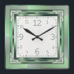 Art Deco green Quadratische Wanduhr<br><div class="desc">Great design. You will love it like others. Be free to use this design for other product or to add your text. Follow me for more. Thank you. Have a nice day.</div>