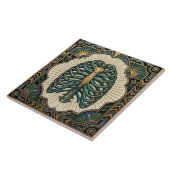 Art Deco Green Ribcage Skeleton Anatomical Fliese (Seite)