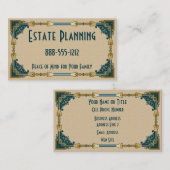 Art Deco Green und Gold Gerahmt Beruflich Visitenkarte (Vorne/Hinten)