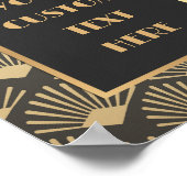 Art Deco grenzt an Schwarz und Gold an jeden Text Poster (Ecke)