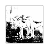 Art Deco Greyhounds Gummistempel (Prägung)