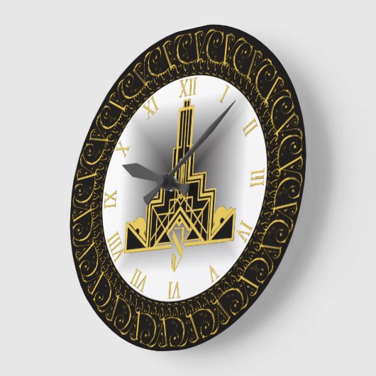 Art Deco Große Wanduhr (Winkel)