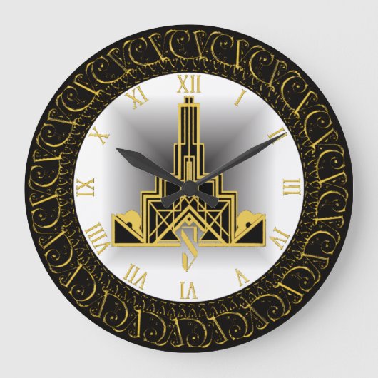 Art Deco Große Wanduhr (Vorderseite)