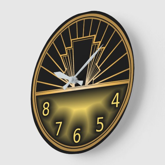 Art Deco Große Wanduhr (Winkel)