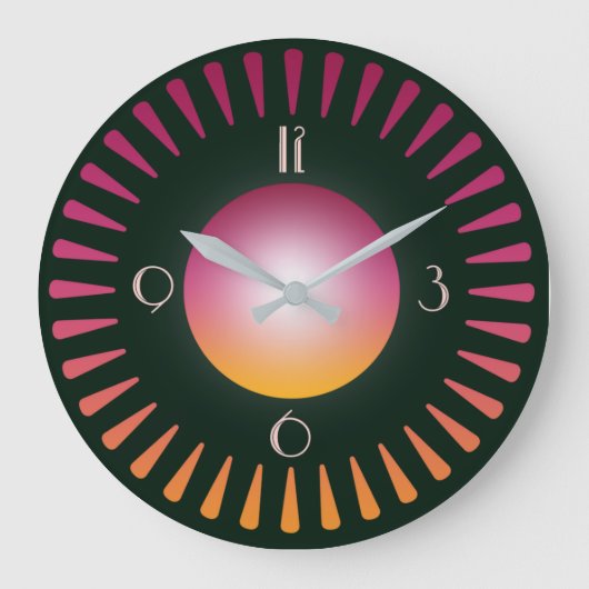 Art Deco Große Wanduhr (Vorderseite)