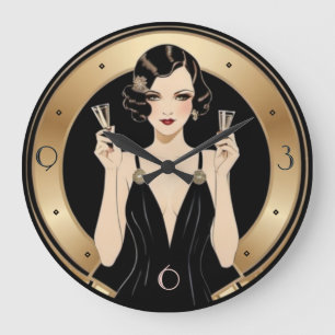 Art Deco Große Wanduhr