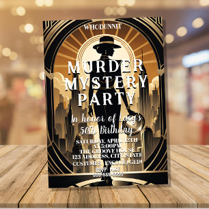 Art Deco großer Gatsby Whodunit Mordrätsel Einladung