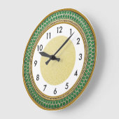 Art Deco Grün Große Wanduhr (Winkel)