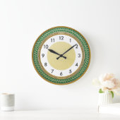 Art Deco Grün Große Wanduhr (Zuhause)