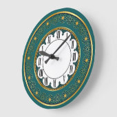 Art Deco Grün Große Wanduhr (Winkel)