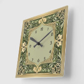 Art Deco Grün Quadratische Wanduhr (Winkel)