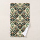 Art Deco Grün Smaragd Badhandtuch Set (Handtuch)