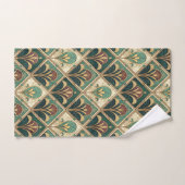 Art Deco Grün Smaragd Badhandtuch Set (Handtuch)