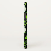 ART DECO GRÜNE BLUME, WEISSE TEILE AUF SCHWARZ Case-Mate iPhone HÜLLE (Hinten/Rechts)