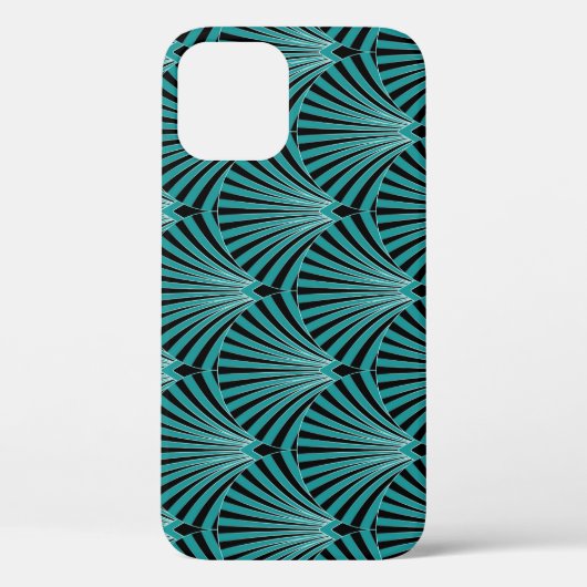 Art Deco: grünes Fächermuster. Case-Mate iPhone Hülle (Rückseite)