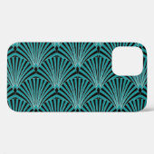 Art Deco: grünes Fanmuster. Case-Mate iPhone Hülle (Rückseite (Horizontal))