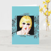 Art-Deco-Grußkarte Karte (Gelbe Blume)