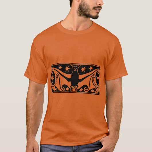 Art Deco Halloween Bat T-Shirt (Vorderseite)