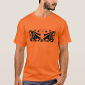 Art Deco Halloween Flying Bat Starry Night T-Shirt (Vorderseite)
