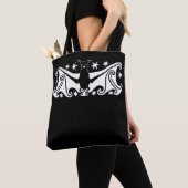 Art Deco Halloween Flying Bat Starry Night Tasche (Von Nahem)