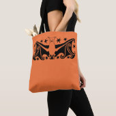 Art Deco Halloween Flying Bat Starry Night Tasche (Von Nahem)