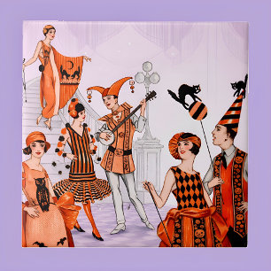 Art Deco Halloween-Illustration – Vintage 1920er J Fliese
