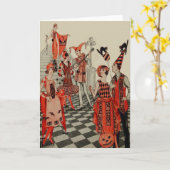 Art Deco Halloween-Party Black Cat Becken Karte (Gelbe Blume)