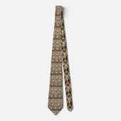 Art Deco-Halsband mit Eule – Schwarz & Gold Krawatte (Vorderseite)