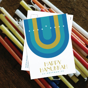 ART DECO HANUKKAH FERIENKARTE FEIERTAGSPOSTKARTE