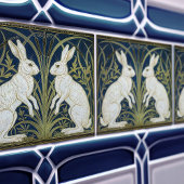 Art Deco Hares Wall Decor Art Nouveau Rabbit Fliese