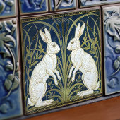 Art Deco Hares Wall Decor Art Nouveau Rabbit Fliese