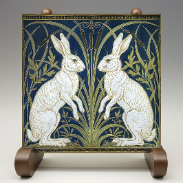 Art Deco Hares Wall Decor Art Nouveau Rabbit Fliese