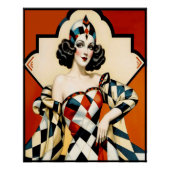 Art Deco Harlequin Lady Poster. Poster (Vorderseite)