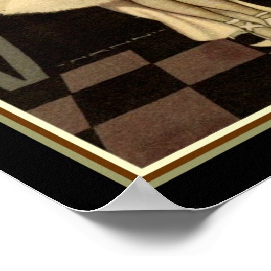 Art Deco Harlequin Print - "Pierrot & Pierrette" Poster (Ecke)