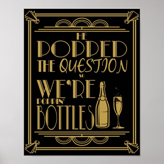 Art Deco "He Pop the Question" drucken Poster (Vorne)