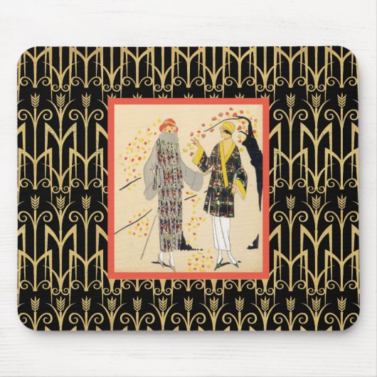 Art Deco Herbst Fashionistas Mousepad (Vorne)