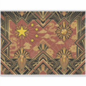 Art Deco Heritage Flag | China | Vintage Decal Aufkleber (Vorderseite)