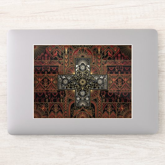 Art Deco Heritage Flag | Switzerland | 1920s Decal Aufkleber (Computer)