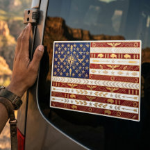 Art Deco Heritage-Flagge | USA-Aufkleber