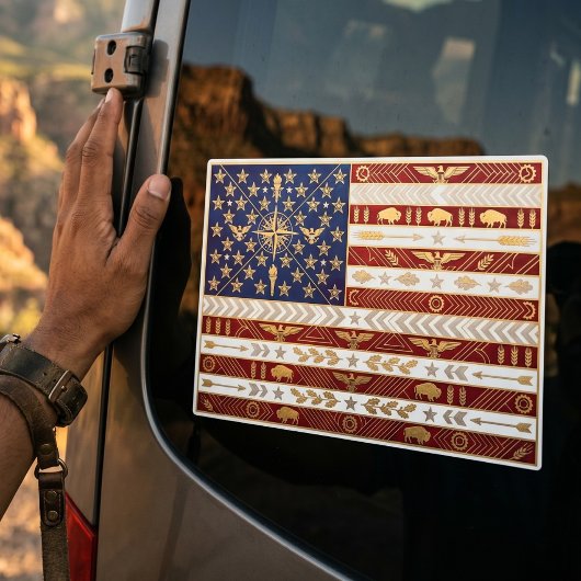 Art Deco Heritage-Flagge | USA-Aufkleber Aufkleber