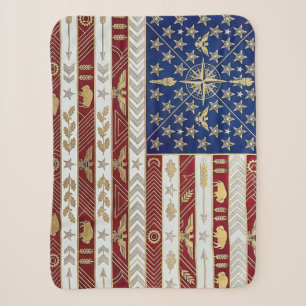 Art Deco Heritage-Flagge USA-Stil der 1920er Jah Sherpadecke