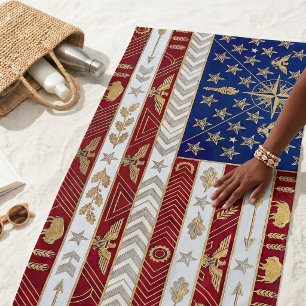 Art Deco Heritage-Flagge Vereinigte Staaten Strandtuch