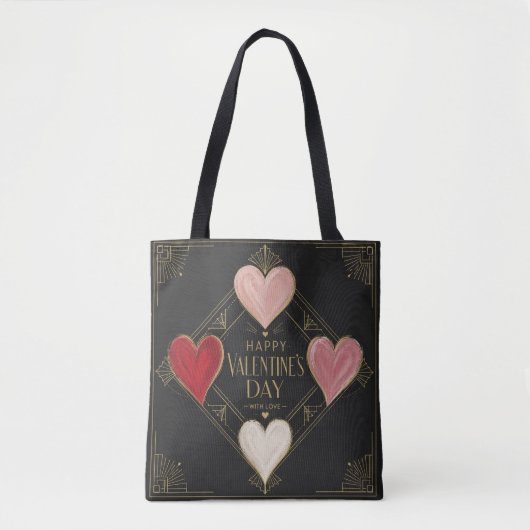 Art Deco Herzen der Leidenschaft Tasche (Vorderseite)