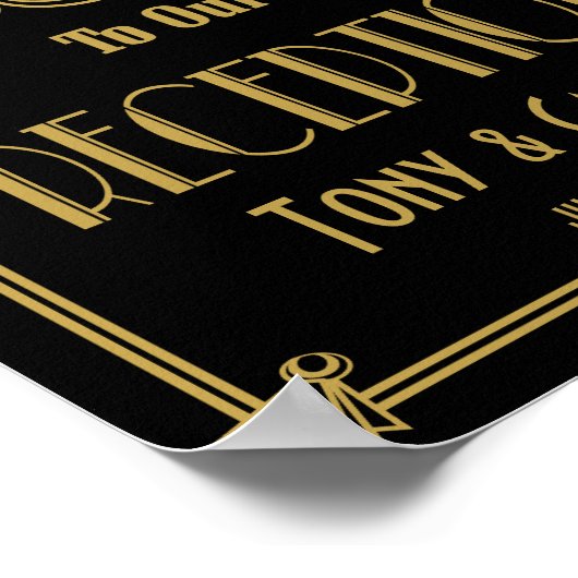 Art Deco Herzlich willkommen bei unserem Empfang Poster (Ecke)